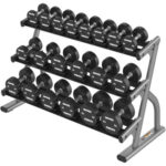 AXIOM SERIES THREE-TIER SHORT & LONG SADDLE DUMBBELL RACKS